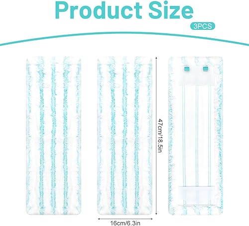 3 Pièces Serpillière Rechange pour Leifheit Profi XL Micro Duo Kit, pour Leifheit Profi XL Cotton Plus Housse pour Balai Nettoyante Absorbante, pour Tous Les Types de Sols Élimine Les Taches - Nail Gallerys
