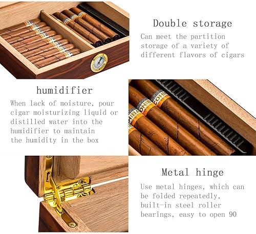 Cave À Cigares, Boite à Cigare pour 35 Cigare, Cave Cigare Cedre - Cadeaux Fete des Pere,A - Nail Gallerys