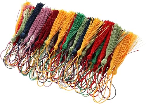 NUOBESTY Lot de 2 Pompons en Soie pour Porte-clés Décoratifs à Nœud Chinois Pompons pour Marque-page Pompons Chinois Colorés 50 Pièces - Nail Gallerys