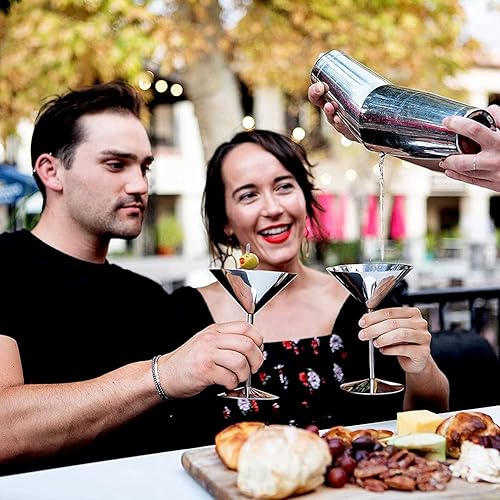 worien Ensemble de Verres à en Acier Inoxydable de 4 Verres à Cocktail en MéTal de 8 Oz, Incassables, Durables, Finition Polie Miroir - Nail Gallerys