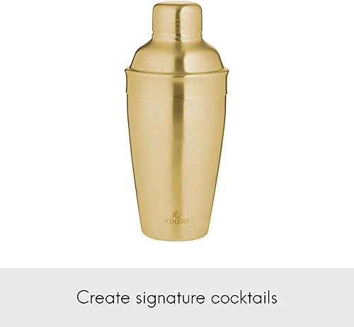 Viners Barware Shaker à cocktail en acier inoxydable brossé doré 500 ml - Nail Gallerys