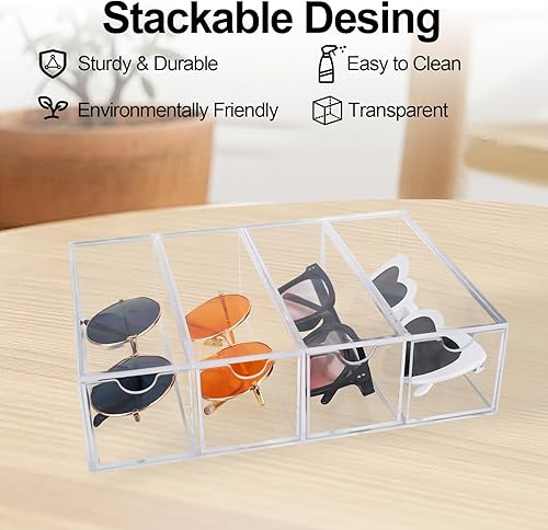 Support de Lunettes Boîte à Bijoux Présentoir De Lunettes Porte Organisateur avec 4 tiroirs Jewelry boîte de rangement pour bijoux Vitrines Tiroirs Support Lunette pour Lunettes, Bijoux, Montres - Nail Gallerys