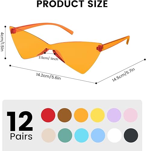 ZHXGO Lot de 12 paires de lunettes de soleil drôles en forme d'étoile rétro - Lunettes de soleil transparentes - Teintes magiques - Pentagramme - Pour fête d'anniversaire - Nail Gallerys