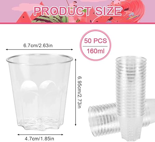 REFORUNG 50 Pièces Gobelets en Plastique réutilisable 160ml Verres de Fête en Transparents Verre Cocktail Plastique Réutilisable Verre Tasses pour les Fêtes, les Pique-niques, les Dîners en Famille - Nail Gallerys