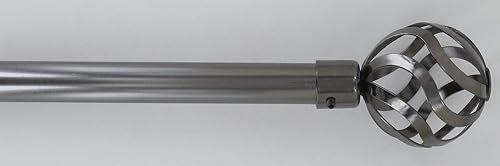 MadeInNature Tringle à Rideaux, Kit Complet métal, Diamètre 28 mm, Couleur et Longueur réglable et au Choix, (Gaia Noir Mat, 210x380 cm) - Nail Gallerys