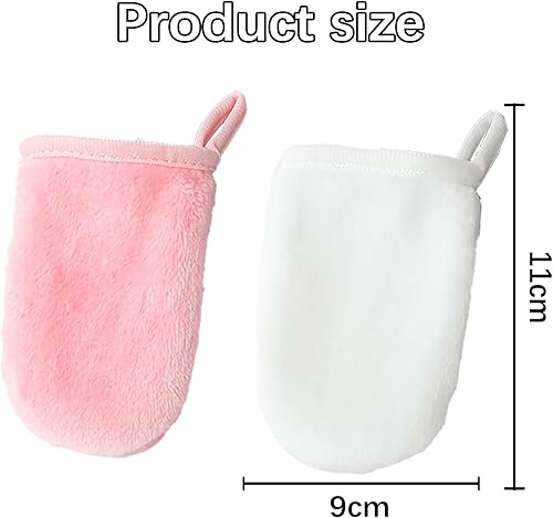 Jimkply Lot de 6 gants de toilette en tissu éponge, gants de toilette réutilisables, gants de nettoyage du visage, gants respectueux de l'environnement, 11 x 9 cm - Nail Gallerys