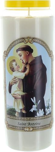 3 Bougies Neuvaine de Saint Antoine 17,5cm - Bougie Neuvaine - Culte Chrétien en Cire végétale - Nail Gallerys