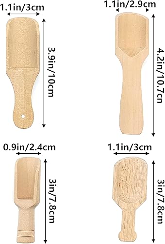 HAOBIN 8 Pièces Mini Cuillère en Bois pour Sel de Bain, Petite Pelle, Ustensiles de Cuisine pour Farine, Épices, Thé - Nail Gallerys