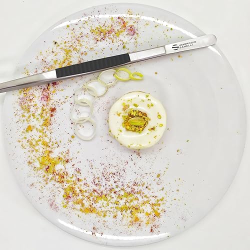 Ambrogio Sanelli Pince de cuisine professionnelle en acier inoxydable avec inserts en silicone noir résistant, lavable au lave-vaisselle, HACCP Ready 30 cm - Nail Gallerys