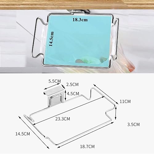 Support de sac poubelle pour armoires, portes d'armoires de cuisine, poubelle portable en acier inoxydable, poubelle de cuisine, facile à ranger, amovible à tout moment, indispensable dans la cuisine - Nail Gallerys