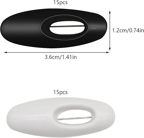 30 PS Noir, Blanc Épingles à Nourrice, Épingles à nourrice en Plastique ，Forme Ovale Épingles Hijab，Broches pour Les Femmes, pour Fixer L'é charpe Les Vêtements - Nail Gallerys