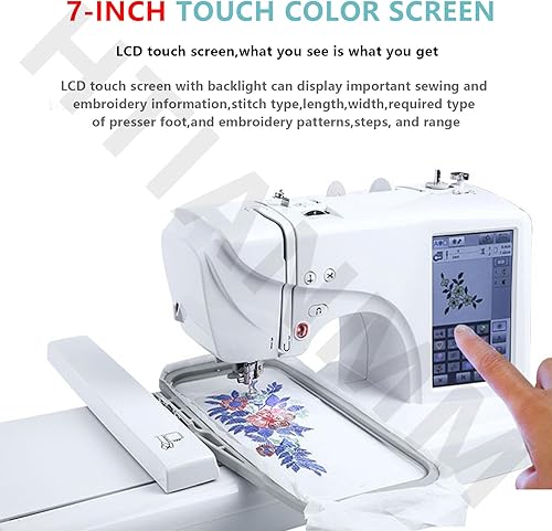 Machine à coudre et à broder HTIANMM, 132 points intégrés, 30 bordures de motifs, écran tactile LCD 7 pouces, port USB - Nail Gallerys