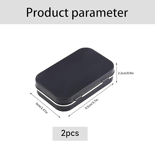 TAFACE 2 boîtes de conserve, boîte de rangement avec couvercle, mini boîte en métal, boîte en fer blanc pratique, convient pour les bonbons, les clés (noir) - Nail Gallerys