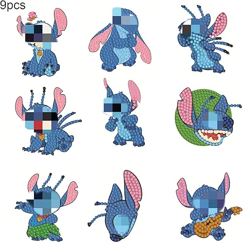 Kit de peinture diamant à faire soi-même pour enfants - Kit de peinture par numéros - Kit d'autocollants de peinture diamant - Kit d'autocollants pour garçons et filles - Points de diamant - Pour - Nail Gallerys