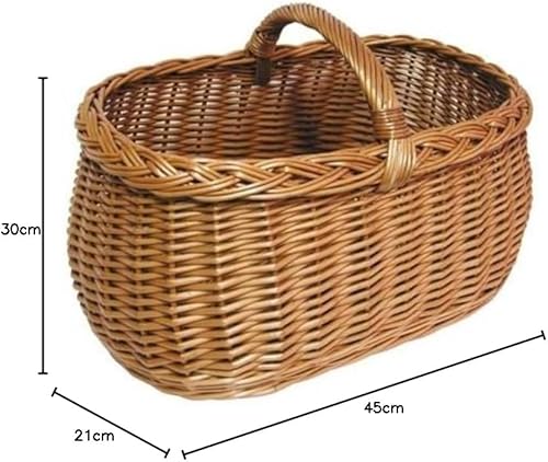 Spetebo Panier en osier avec anse de transport (45 x 21 x 30 cm) – Panier pratique en osier - Nail Gallerys