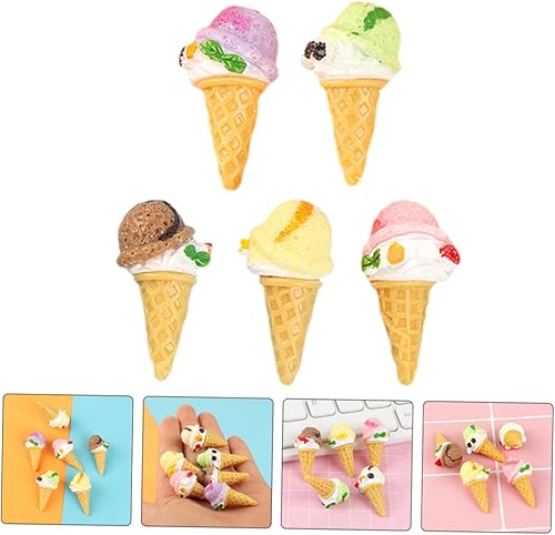 HEMOTON 10 Pièces Glace simulée modèles de Mini Glaces Cornet de Glace Miniature des modèles Jouet Accessoires de crème glacée Artificielle Faux Cornet de Glace la modélisation décorer - Nail Gallerys