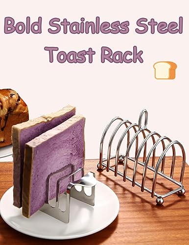 Porte-Pain en Acier Inoxydable, 4 Fentes, Support Petit Déjeuner à Pain,Argenté,Porte Toast,Convient aux Restaurants, Hôtels, Cuisines, Cantines - Nail Gallerys