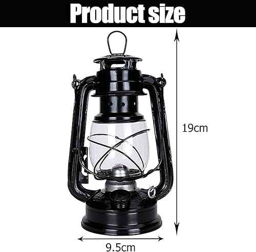 Lampe à pétrole, lampe à huile, lampe à huile, 19 cm, avec mèche à huile, vintage, portable, en fer étamé, lampe à huile, décoration d'intérieur, éclairage intérieur et extérieur - Nail Gallerys