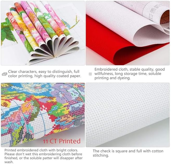 XFENDOUDOU Canevas Kit Complet Adulte Debutant Point De Croix Coq sur une branche décoration murale, cadeau à faire soi-même 16x20inch - Nail Gallerys