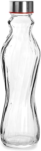 Ibili - Bouteille Texture Lignes Verticales, 0,5 L, Verre, Réutilisable - Nail Gallerys