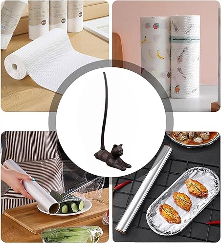 Porte-rouleau de papier toilette fantaisie en forme de chat au repos de 30,5 cm - Support de papier toilette sur pied - Long cou avec support - Accessoires de salle de bain ou de cuisine pour - Nail Gallerys