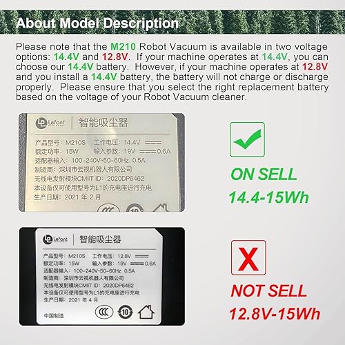 PUGASR Batterie 2800 mAh compatible avec robot Lefant M210 M210B M210P M213 M213S avec batterie d'outils 14,4 V M210 - Nail Gallerys