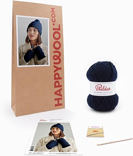 Phildar - Kit Crochet Bonnet Mitaines Clémence - Niveau Facile - idéal pour débuter - Nail Gallerys
