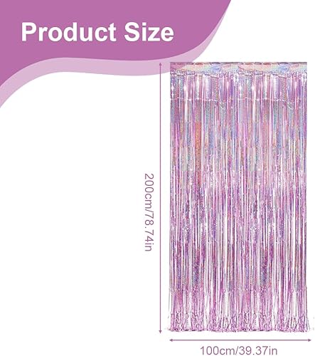 Tadipri 1 pièce de 1 m x 2 m rose rideau à franges pour fond anniversaire joyeux anniversaire décorations mariage Noël décorations anniversaire fournitures fête de mariage (rose) - Nail Gallerys