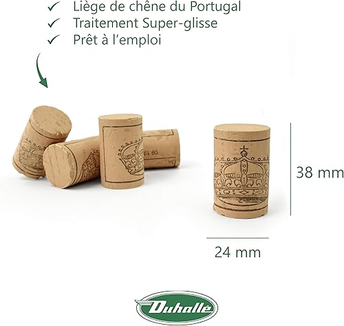 Duhalle Set de 100 Bouchons en liège Colmatés en Liège - 38 x 24 mm - Nail Gallerys