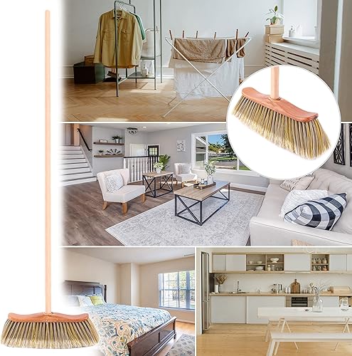 BAUSTER® Balai 350 mm avec Manche de 120 cm, Poils Synthétiques - Balai à Main pour Intérieur et Usage Domestique - Filetage Robuste pour Usage Industriel - Nail Gallerys