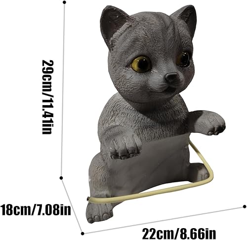 Cat Toilet Paper Holder Wall Mounted, Cute Animal Design, Space-Saving Roll Rack, Decorative and Functional Dispenser for Dorm Bathroom RV Travel Home Kitchen Use 9.06x6.69x5.12in - Nail Gallerys