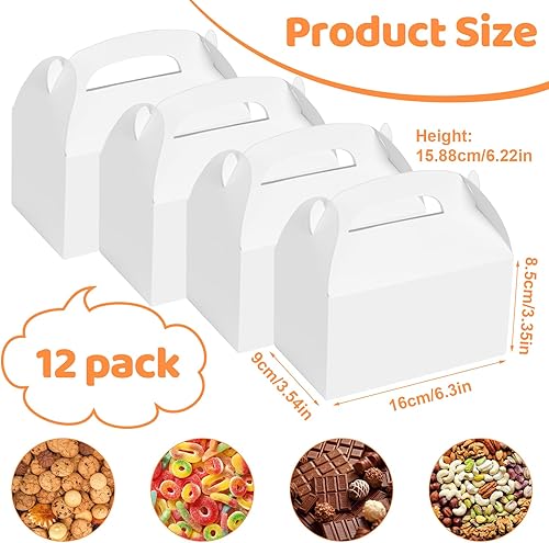 XWCHASA Lot de 12 Boîtes Cadeaux Vide avec 3 Autocollants en Forme de Lettres, 16 x 9 x 8,5 cm Boîtes à Gâteaux Carton pour Enfants Anniversaire Mariage Baby Shower Décorations (Brun) - Nail Gallerys