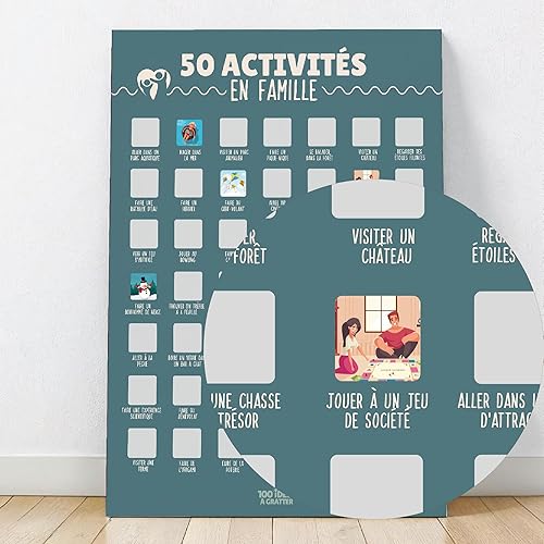 50 activités en famille - Affiche à gratter - Nail Gallerys