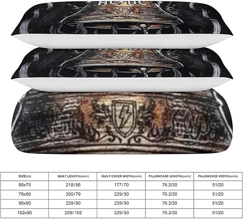 ZRCLXLVU AC/DC Parure de lit douce et confortable pour dormir Texture infroissable Idée cadeau - Nail Gallerys