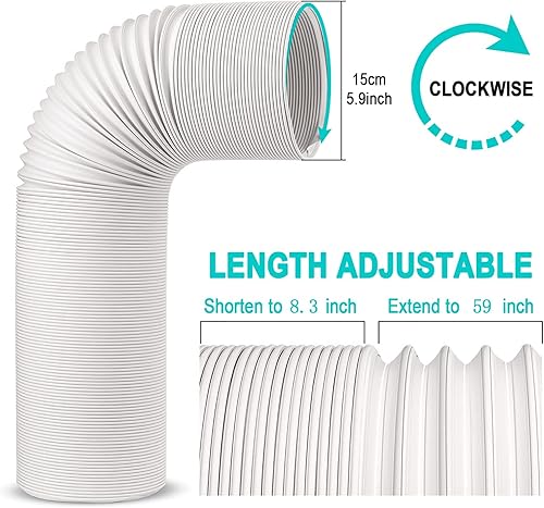 Tuyau de climatiseur portable Diamètre 15cm Climatiseur Mobile Tuyau évacuation Climatiseur Mobile pour climatiseur d'échappement Compatible avec Les climatiseurs Mobiles LG,Delonghi et Autr - Nail Gallerys
