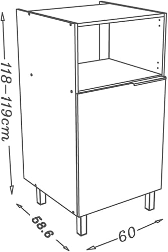 BERLIOZ CREATIONS CD6FBM Meuble Demi-Colonne pour Micro Onde Noir Mat 60 x 60 x 118 cm - Nail Gallerys