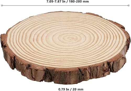 MUKLEI Lot de 10 tranches de bois naturel de 18 à 20 cm, sans trou, rondelles en bois brut pour arts, loisirs créatifs, décorations de Noël, décoration de mariage, dessous de verre en bois - Nail Gallerys