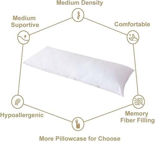 Adam Home Coussin de Grossesse Oreiller de Remplissage en Fibres Creuses de qualité supérieure orthopédique Oreiller pour Tout Le Corps pour dormeurs latéraux, Dos, Cou, maternité, Soutien à la 3ft - Nail Gallerys