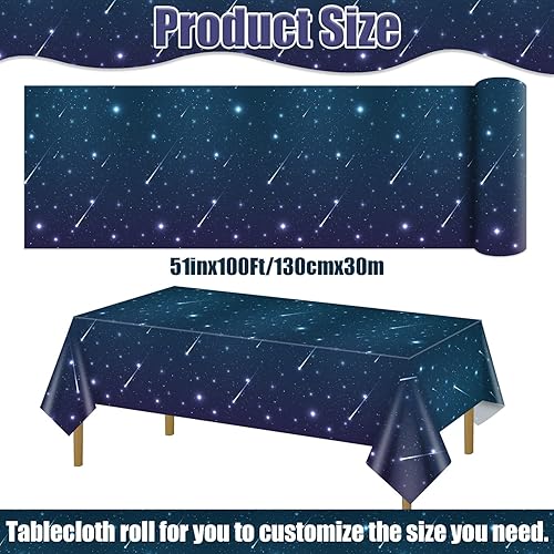 QUERICKY Rouleau de nappe space, 100 m, motif nuit étoilée, galaxie fond spatial, décorations de fête, anniversaire d'enfant, thème étoiles, décoration de fête - Nail Gallerys