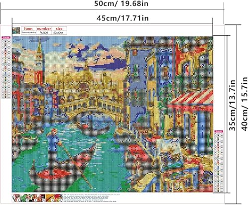 DCIDBEI 40x50CM Broderie Diamant 5d Complet Carré || DIY Diamond Painting Paysage Ville || Point de Croix Diamant Architecture du Monde || Enfants Adultes || Décor Murale d'intérieur Avec Outils - Nail Gallerys