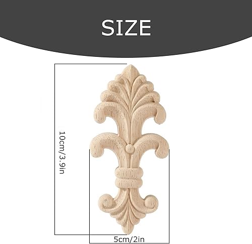 Hezhou 4 Pièces Moulure Decorative Bois Décoratifs en Bois Longs Sculptés Bois Sculpté Coin Applique Onlay Appliques Coins Bois Sculpture Bois Decoration Bois Sculpté Moulure Decorative (M) - Nail Gallerys