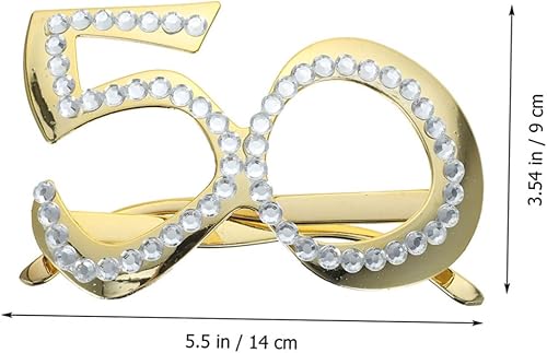 VALICLUD 2Pièces Lunettes De Anniversaire Strass Accessoires Photo Lunettes Numérotées Dorées pour Souvenirs Festifs - Nail Gallerys