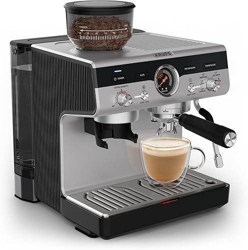 KRUPS Precision, Machine espresso manuelle avec broyeur, Barista, Espresso parfait, Interface intuitive avec accès direct aux réglages, XP801T10, Aluminum - Nail Gallerys