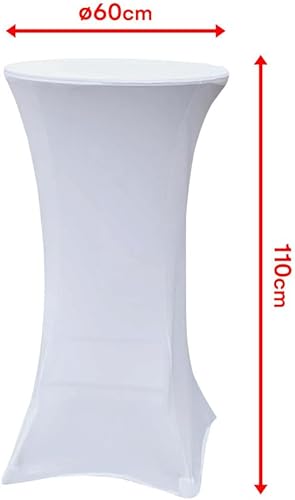 Oxeo Housse Mange Debout 60cm Blanc - House de Protection Table Haute de Bar - pour diamètre de Table 60cm - Couleur Blanc - Nail Gallerys