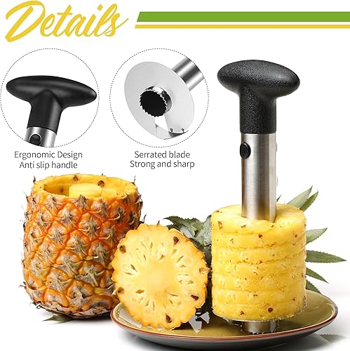 Decoupe Ananas, Coupe Ananas Tranche Ananas Couteau d'ananas en Acier Inoxydable Poignée Antidérapante pour Anneaux de Fruits Cuisine Restaurant Maison - Nail Gallerys