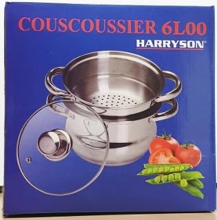 HARRYSON COUSCOUSSIER -CUIT/Vapeur 6 litres INOX Induction - 5 à 8 Personnes - Nail Gallerys