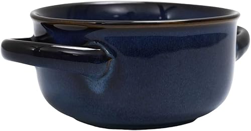 Home Deco Factory, KA0429, Bol à Soupe en Grès Durable, Design Élégant et Intemporel, Idéal pour Soupe, Salades et Desserts, Compatible Lave-Vaisselle, Taille : Grande, Couleur : Bleu - Nail Gallerys