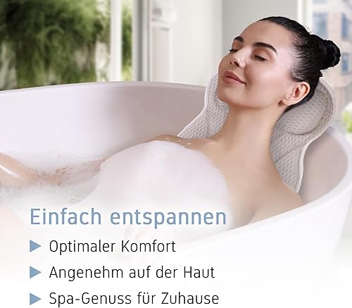 TONIAMO Coussin de Bain Toniamo | Oreiller de Bain Haut de Gamme pour Baignoire avec Appui-tête et Support de Cou | Oreiller idéal comme Oreiller de Nuque et Oreiller de Baignoire | Coussin de Bain e - Nail Gallerys