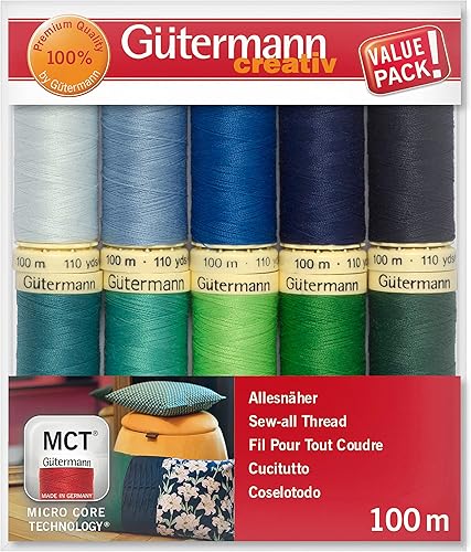 Gütermann creativ Set de fil à coudre avec 10 bobines de fil Pour Tout Coudre 100 m dans différents coloris - Nail Gallerys