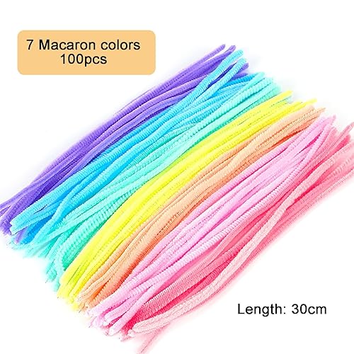 Yoezuo 100 Pièces Cure-Pipes, Chenilles Loisirs Creatifs, multicolores Fil Chenille pour le Bricolage et les Décorations, 30cm*6mm (7 couleurs) - Nail Gallerys
